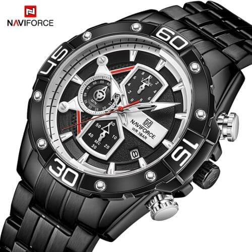 2021NAVIFORCE Men Watch Sport Man Wristwatch Top Brand Luxury Fashion Military Chronograph Stainless Steel Quartz Male Clock
