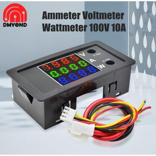 DC 0-100V 10A 1000W LED Digital Voltmeter Ammeter Wattmeter Voltage Current Power Supply Energy Meter Detector Tester Monitor