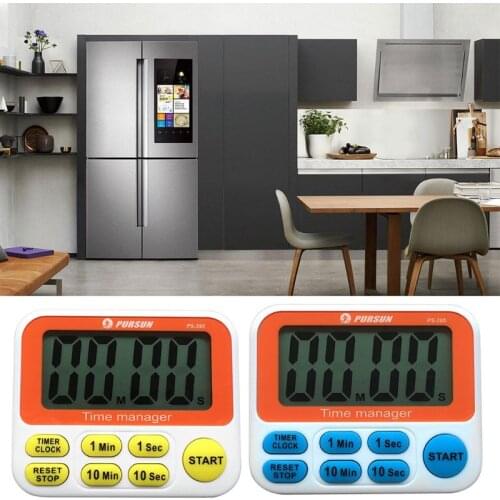 Electronic LCD 3in1 Countdown Timer Clock Kitchen Alarm with Hanging Hook Magnet Stand Set Time Reminder Experiment Sports