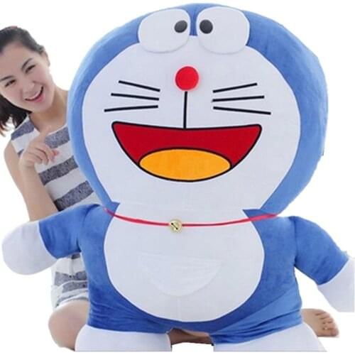 Fancytrader 39'' Pop Anime Japan Big Doraemon Plush Toy Giant Blue Stuffed Cartoon Doraemon Cat Doll Nice Birthday Gift 100cm