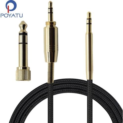 POYATU 3.5mm Male Audio Hifi Headphone Cable For Beats Solo HD Solo2 Solo 3 Studio 2.0 Wireless Mixr Executive Pro Cable Cord