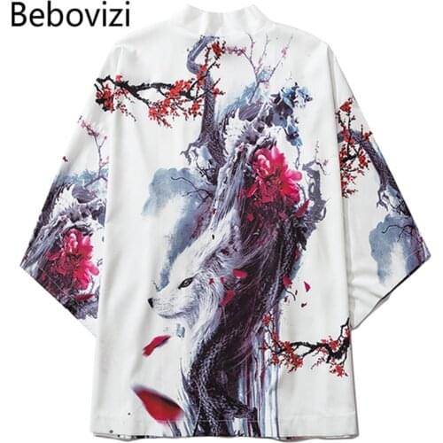 Bebovizi Men Women White Kimonos Japanese Clothes Kimono Cardigan Cosplay Mens Yukata Female Summer Casual Beach Shirt Blouse