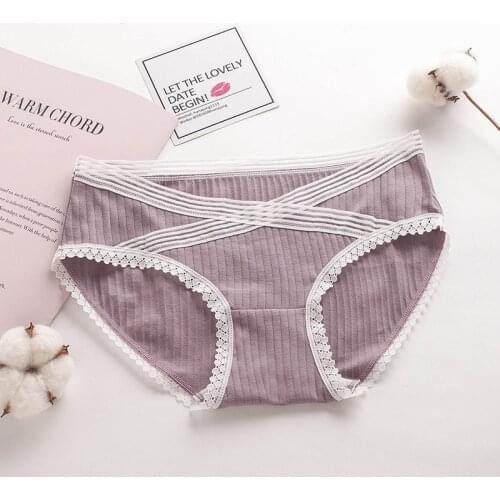Lace Stretch Cotton Maternity Panties with Lace Low Waist Belly Underwear Clothes for Pregnant Women Pregnancy Briefs
