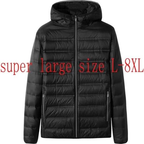 New Arrivla Fashion Super Large Autumn Winter Men Fashion Casual Hooded Light Down Jacket Plus Size LXL2XL3XL4XL 5XL 6XL 7XL 8XL