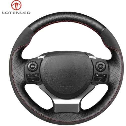 LQTENLEO Black Leather Suede Car Steering Wheel Cover For Lexus CT200 IS200t IS250 IS300 IS350 NX200 NX200t NX300 RC200 RC200t