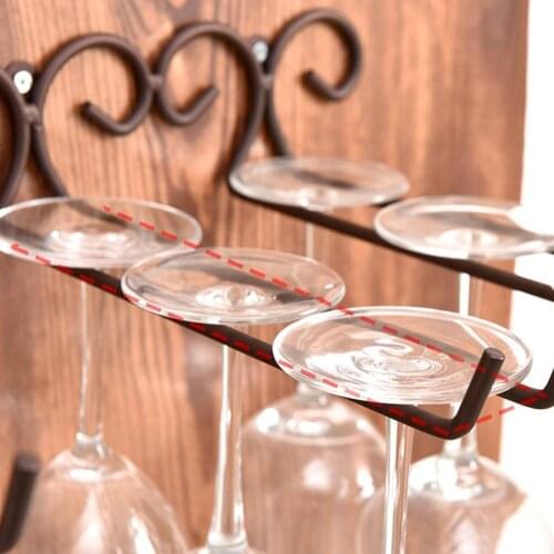 Metal Wall Mounted Wine Glass Rack Goblet Cup Stemware Storage Organizer Rack Bar Holder Shelf Hanger Kitchen Organizer