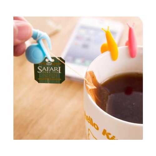 Cute Snail Wineglass Label For Tea Bag Hanging Mug Cup Clip Tea Infuser Party Supplies Novelty Product Color Random