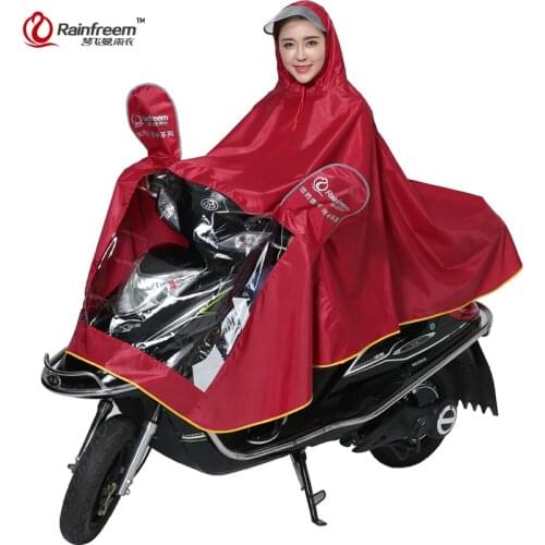 Rainfreem Men/Women Impermeable Motorcycle Raincoat Thick Double-layer Rain Coat Transparent Hood Outdoor Women Rain Gear Poncho