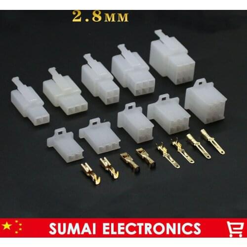 Sample, 2.8mm 2&3&4&6&9 Pin Electrical Connector plug sets,white