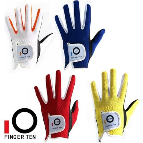 Left Hand Right Golf Gloves Kids Rain Grip Hot Wet Breathable Soft Junior Children Lh Rh S M L Durable 2 Pack Set Age 2-10 Years