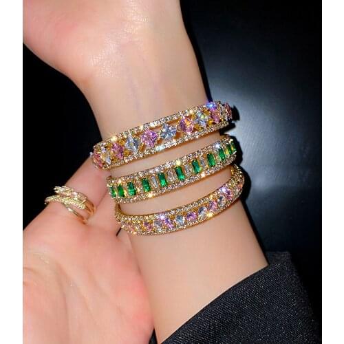Popular exquisite jewelry bracelet female rhinestone crystal full diamond bracelet high-end exquisite birthday outdoor party