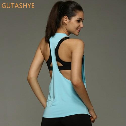 Sexy Backless Fitness Yoga Tops Women Sleeveless Workout Shirts Vest Quick Dry Loose Sport Tank Top Running Training T Shirt