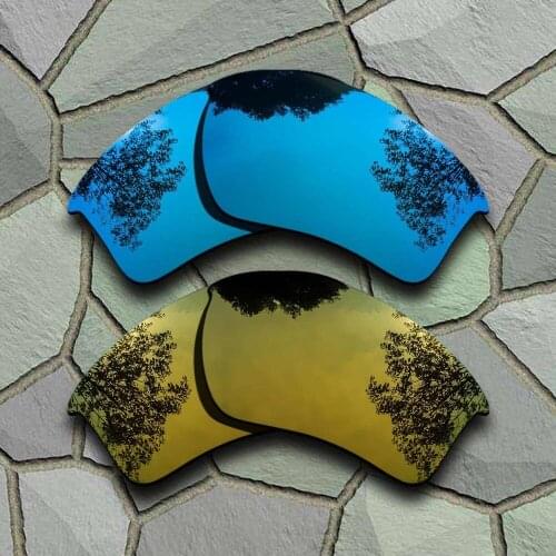 Sky Blue&Yellow Golden Sunglasses Polarized Replacement Lenses for Oakley Half Jacket 2.0 XL