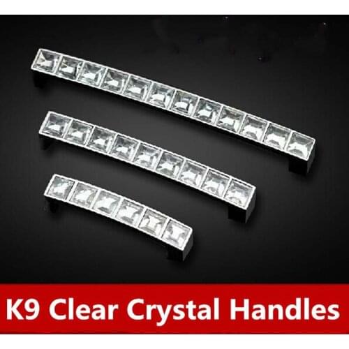 96mm glass kitchen cabinet handle silver drawer dresser cupboard door pulls clear crystal furniture chrome handles pulls