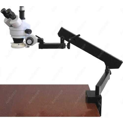 Trinocular Articulating Zoom Microscope--AmScope Supplies 7X-90X Trinocular Articulating Zoom Microscope + Ring Light