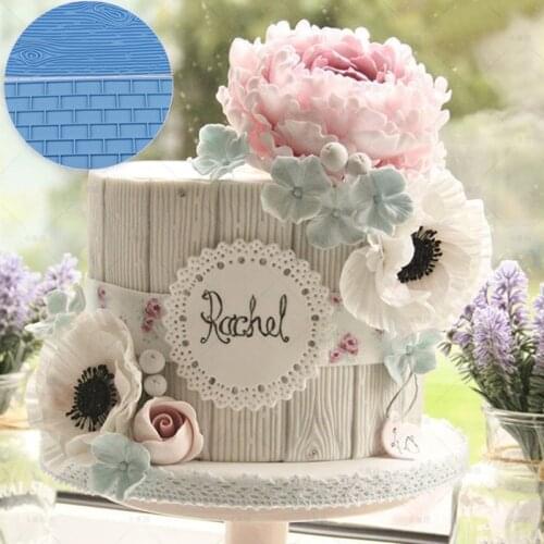 Bakeware 2pcs Wall Tree Bark And Brick Shape Embossed Bake Tool Fondant Cake Cupcake Decorating DIY Mold CT078