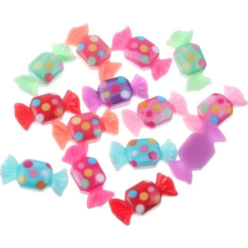 50Pcs Mixed Spotted Resin Candy Decoration Crafts Flatback Cabochon Embellishments For Scrapbooking Kawaii Cute Diy Accessories