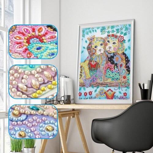 New special shape diamond painting magic Cartoon Dog combination modern pattern DIY 5D part diamond cross stitch kit crystal