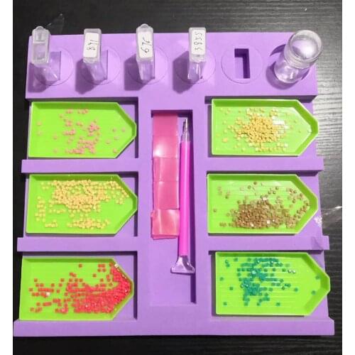 Diamond Painting Plate 6 grid point tool DIY manual storage Rack Cross Stitch Foam Accessories Embroidery Mosaic