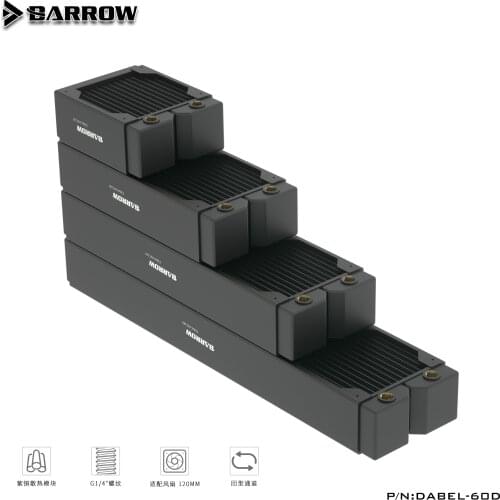 Barrow Radiator water cooling Copper 60mm DIY Super thick High Density single-wave Dabel-60d 120/240/360/480