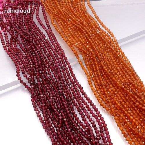 Natural red garnet pyrope faceted round beads 2.5mm without treatment charm gemstone For Jewelry Making DIY women Bracelet
