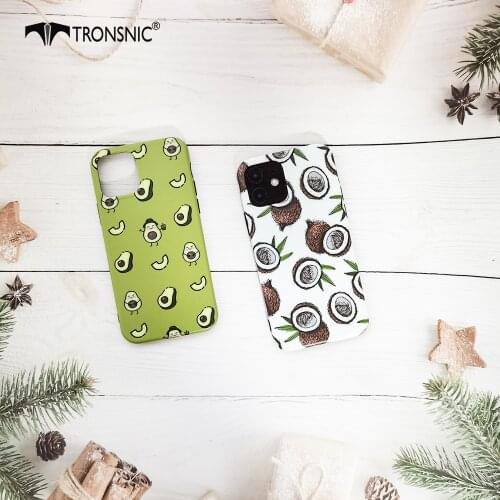 Green Avocado Coconut Phone Case for iPhone 12 Pro Max Soft Matte Fruit Luxury Cute Cases for iPhone 12 Mini White Cover Fashion