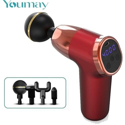 Youmay Massager Gun Mini Electric Fascia Gun Rechargable Deep Muscle Relaxation Massager Body Neck Therapy Relieve Fatigue Pain