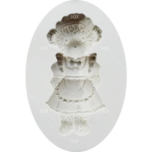 Girl Bear Shape Fondant Cake Baking Molds,Moule Silicone,Cake Decorating Tools Pastry Tools Kitchen AccessoriesSQ16303