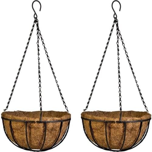 Quality Hanging Basket for Plants Garden Flower Planter with Chain Plant Pot Home Balcony Decoration 2 pcs-8 inch