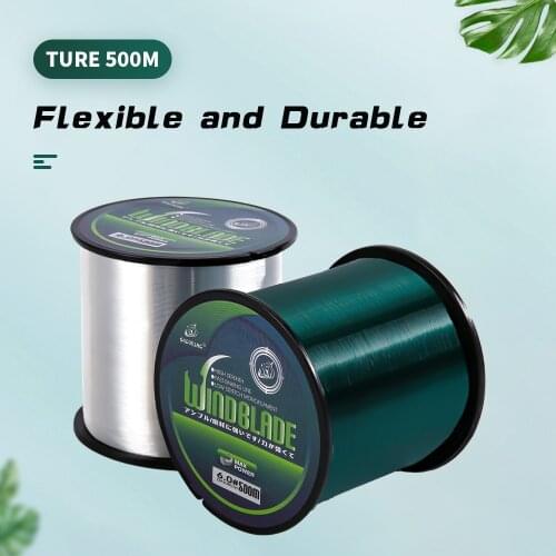 Fishing Line 500M Nylon Fishing Line Nylon Line Monofilament Super Strong 2-46LB Japan Material Fishing Carp Trout Reel Line