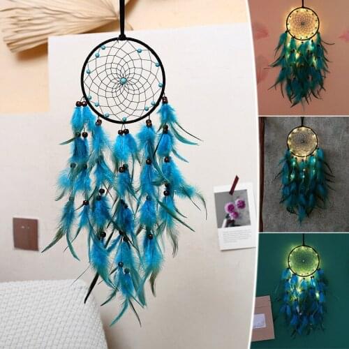 Blue Feathers Dream Catcher Beautiful Handmade Macrame Dream Catcher For Wall Hanging Decor Macrame Декор Комнаты