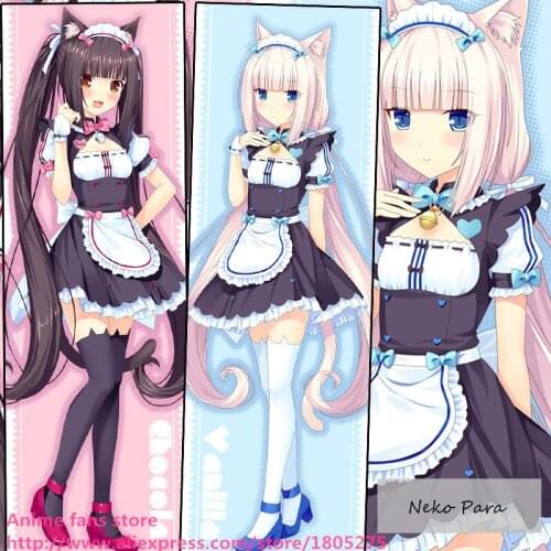 Lovely Japanese Anime Neko Para Chocola & Vanilla Cute maid Pillowcase Pillow Case Cover decorative Hugging Body Bedding