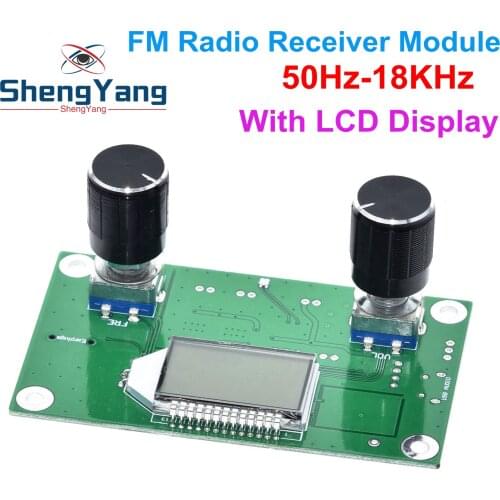 FM Radio Receiver Module Frequency Modulation Stereo Receiving PCB Circuit Board With Silencing LCD Display 3-5V LCD Module