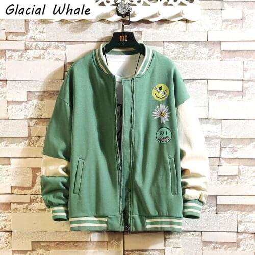 GlacialWhale Mens Jacket Men 2021 New Autumn Jacket Print Japanese Streetwear Coat Casual Cargo Green Jackets Men Windbreaker