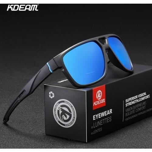 KDEAM Brand Design Unisex Polarized Sport Sunglasses for Men Classic Cool UV400 Driving Shades Quality Mirror Sunglass with Case