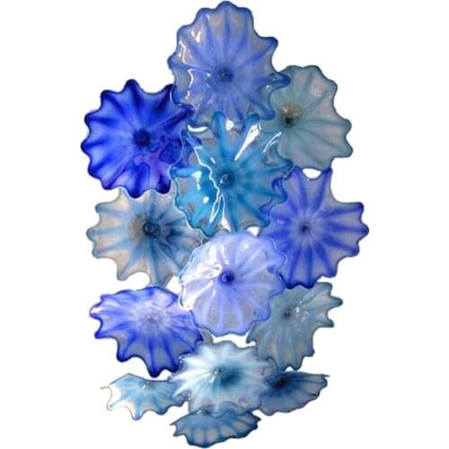 New Blue Murano Glass Plate for Wall Hanging, Blown Murano Glass Decor Plate for Wall