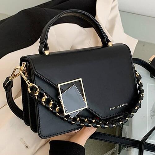 Lens Decoration Shoulder Crossbody Bags For Women Solid Color PU Leather Womens Designer Chain Handbag Travel Messenger Bag