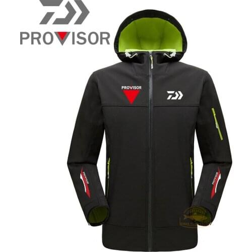 Daiwa Autumn Winter Soft shell Jacket Outdoor Camping Thermal Coat Waterproof Windproof Men Climbing Hunting Soft shell Jacket