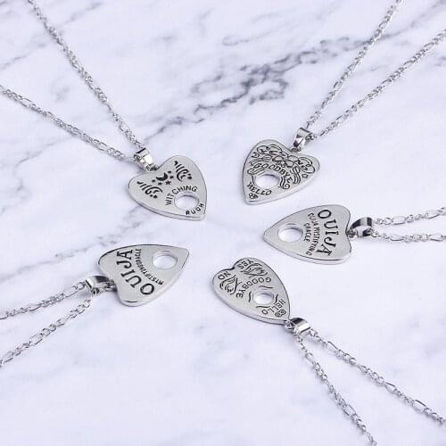 Fashion ouija hollow Heart Pendant Necklaces For Women Men Classic divine Charms Choker Collar Jewelry Party Gifts