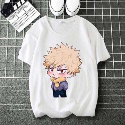 My Hero Academia Todoroki Shoto Cartoon Printed personalise T-Shirt O-Neck Short Sleeve Modal Unisex Shirts