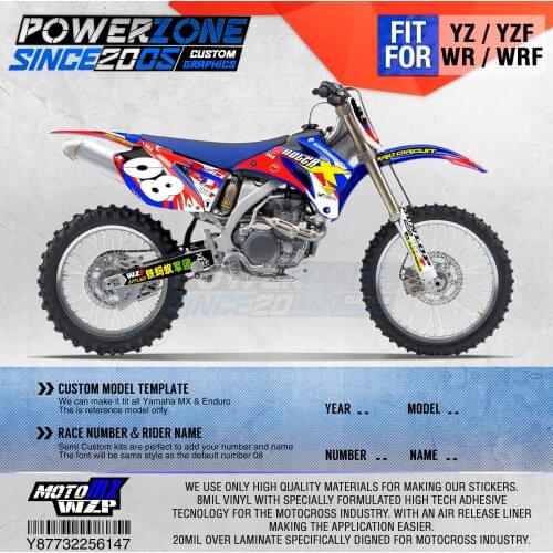 PowerZone Customized Team Graphics Backgrounds Decals 3M Custom Stickers For YAMAHA YZF250 450 06-09 WR250F/450F 07-13 07-11 147