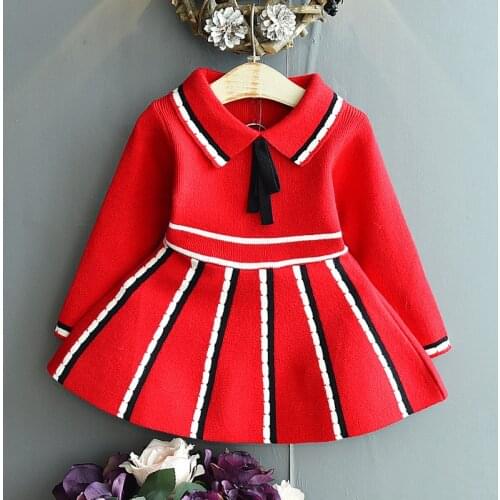 Girls Sweater Dress Autumn Dress College Wind School Studens Uniforms Pleated Spring And Autumn ChildrenS Princess Dress