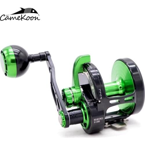 CAMEKOON FULL METAL SLOW JIGGING REEL 9+2BBs DRAG 40KGS MAX DRAG 40KGS PE7#-500M OVERHEAD BOAT REEL SALTWATER TROLLING WHEEL