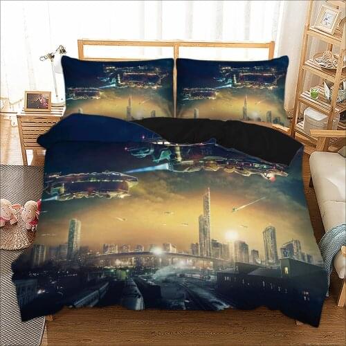 Bed Linens Printing Western Duvet Cover Sets Universe Space Bedding Set Home Textiles 3 Pcs King Queen Size Bed Set Cotton R6S