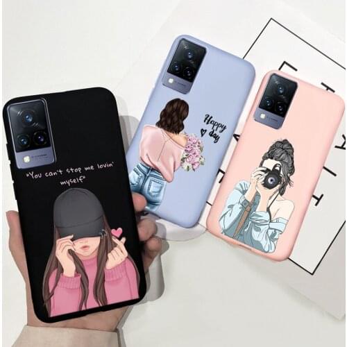Anti-Knock Phone Case For Vivo V21 V21E V20 V20SE V19 V17 Pro V15 Pro V9 Pro V11 V11i Case Cute Cartoon Soft Silicone Back Cover