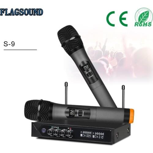 S-9 UHF Bluetooth Wireless Microphone Echo Microphone Karaoke Handheld Microphone for Computer Speaker Studio Microfone Sem fio