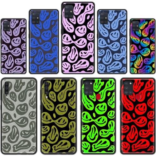 Silicone Cover for Samsung Galaxy A32 A52 A72 4G A12 A21S A51 A71 5G A21 EU A31 A41 Luxury Phone Case Shell Funny Face Pattern