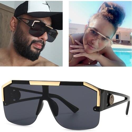 2021 New Fashion Big Square Sunglasses Men Style Gradient Trendy Driving Retro Brand Design Sun Glasses UV400 Wholesale Dropship