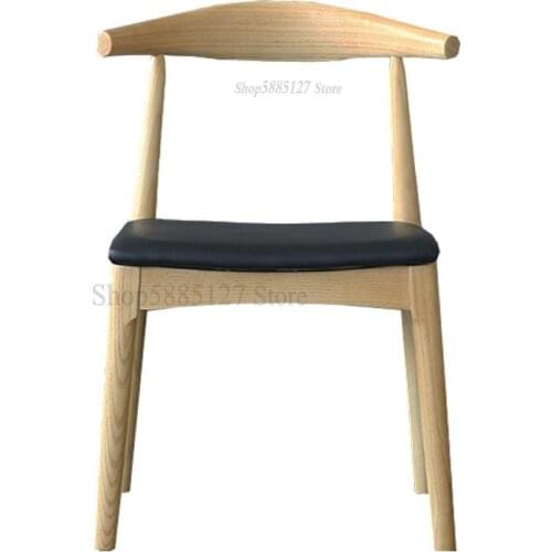Nordic Solid Wood Horn Chair Dining Chair Cafe Casual Chair Backrest Conference Chair Simple Book Chair Home Dining Table And Ch