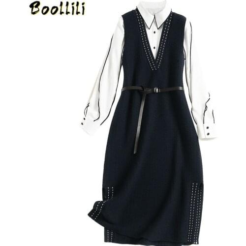 Spring Autumn Dress Women Clothes 2020 Vintage Elegant Office Dress Womens Dresses Formal Ladies Two Piece Set Vestidos